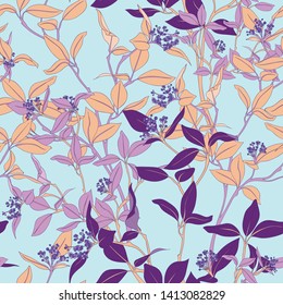 Seamless Vector Botanical Forest Textile Wallpaper
