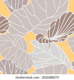 Diseño abstracto colorido del patrón botánico de vectores de hojas verdes en líneas sobre blanco. El diseño es perfecto para envolver papel, fondos, textiles, papel pintado, decoración casera