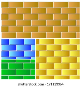 Seamless vector brick wall - tiled pattern for continuous replicate.