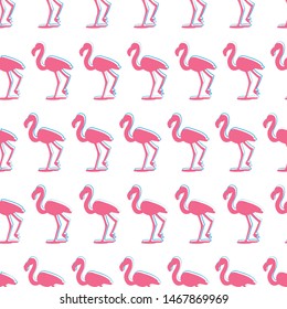 Seamless vector bright colored wallpaper with flamingos