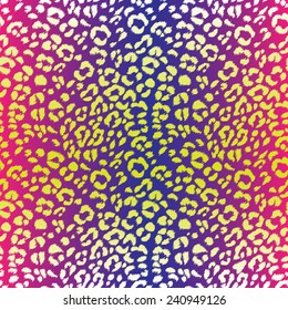 Seamless vector bright colors leopard pattern. Can be used for fabrics, wallpapers, scrap-booking, ornamental template for design and decoration, etc