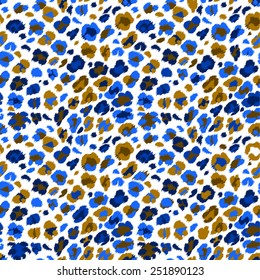 Seamless vector bright colors leopard pattern. Animal print. Can be used for fabrics, wallpapers, scrap-booking, ornamental template for design and decoration, etc