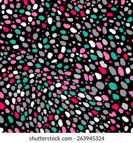 Seamless vector bright colors leopard pattern. Animal print. Can be used for fabrics, wallpapers, scrap-booking, ornamental template for design and decoration, etc