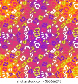 Seamless vector bright colors leopard pattern. Can be used for fabrics, wallpapers, scrap-booking, ornamental template for design and decoration, etc