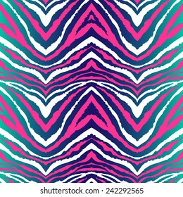 Seamless vector bright colors zebra pattern. Can be used for fabrics, wallpapers, scrap-booking, ornamental template for design and decoration, etc