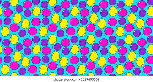 Seamless vector bright pattern with bubbles. Colorful festive background for design, printing.