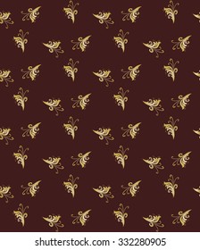 Seamless vector brown and golden ornament. Modern stylish geometric pattern with repeating elements