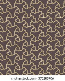 Seamless vector brown and golden ornament. Modern geometric pattern with repeating elements