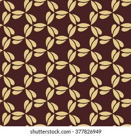 Seamless vector brown and golden ornament. Modern geometric pattern with repeating elements