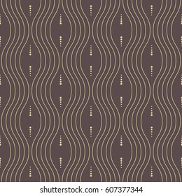 Seamless vector brown and golden ornament. Modern background. Geometric modern pattern