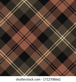 Seamless vector brown tartan pattern. Plaid background. Classic fashion ornate pattern. For fabric, textile, wrapping, cover etc.