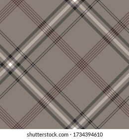 Seamless vector brown tartan pattern. Plaid background. Classic fashion ornate pattern. For fabric, textile, wrapping, cover etc.