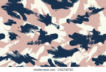 Seamless Vector Brushstroke Camouflage Pattern