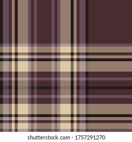 Seamless vector burgundy tartan pattern. Plaid background. Classic fashion wool pattern. For design,  fabric, textile, wrapping, cover etc.