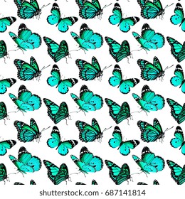 Seamless Vector Butterflies Pattern