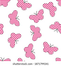 seamless vector butterfly with cheeks design pattern on white background