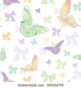 Seamless vector butterfly pattern. Eps 10