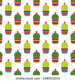 Seamless vector cacti pattern