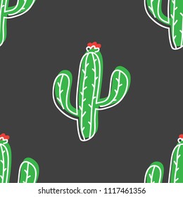 Seamless Vector Cactus Pattern 