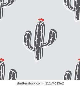 Seamless Vector Cactus Pattern 