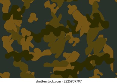 Seamless Vector Camoflage. Urban Camo Print. Fabric Woodland Background. Seamless Brush. Hunter Brown Texture. Green Vector Pattern. Digital Khaki Camouflage. Abstract Tree Print. Army Brown Grunge