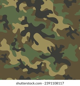 
Seamless vector camouflage, army fabric texture, military print. Disguise.