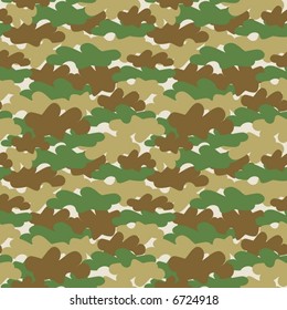 Seamless vector camouflage green pattern