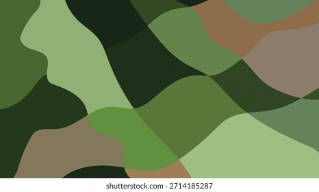 Seamless vector camouflage pattern with green and brown army texture leaves for textile fabric design illustration wallpaper decoration art