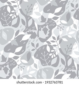 Patrón de camuflaje vectorial sin foco con hojas