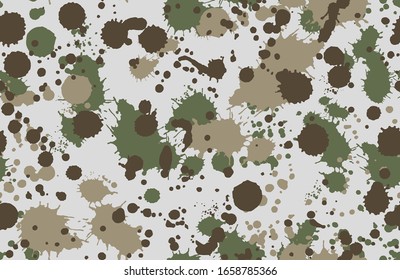 Seamless vector camouflage pattern made of ink stains 
