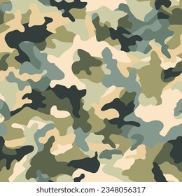 Seamless vector camouflage pattern perfect for military, hunting of fashion applications. Repeating tile