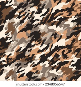 Seamless vector camouflage pattern perfect for military, hunting of fashion applications. Repeating tile