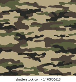 Seamless vector camouflage pattern for printing clothes, fabrics. Modern military texture.