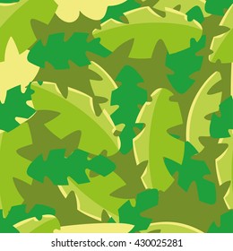 Seamless Vector Camouflage Pattern with Tropical Leaves