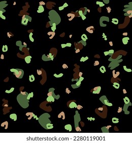 Seamless Vector Camouflage. Seamless Print. Repeat Woodland Background. Green Camo Print. Dirty Fabric Pattern. Digital Grey Camouflage. Military Tree Brush. Army Beige Canvas. Vector Brown Pattern.