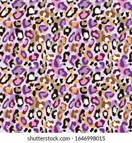 Seamless Vector. Camouflage style abstract textured leopard animal skin background. Repeatable ready template.