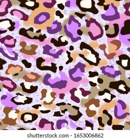 Seamless Vector. Camouflage style abstract textured leopard animal skin background. Repeatable ready template.