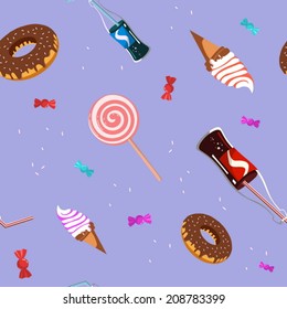 Seamless vector candy sweet pattern