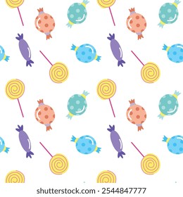 Seamless vector candy, toffee, print, for fashion and textile, wallpaper