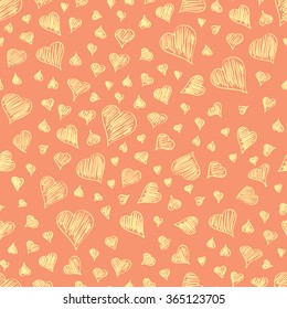seamless vector card with pattern of heart
