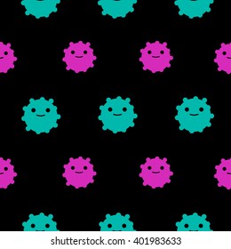 Seamless vector cartoon pattern with fantasy creatures. Simple template for textile designs.