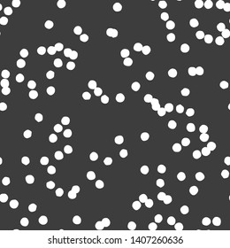 Seamless vector with chaotic polka dots pattern. Graphic stylish classic background for fabric, textile, design, banner.