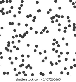 Seamless vector with chaotic polka dots pattern. Graphic stylish classic background for fabric, textile, design, banner.