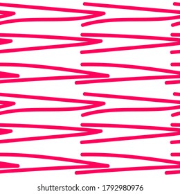Seamless vector check marks pattern. Hand-drawn geometric shapes isolated on white background. Free hand line image. Striped illustration for clothing, wrapping paper, prints, wallpaper, notebook
