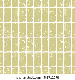 Seamless vector checkered pattern. Creative geometric pastel background with rectangles. Grunge texture with attrition, cracks and ambrosia. Old style vintage design. Graphic illustration.