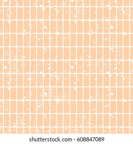 Seamless vector checkered pattern. Creative geometric pastel background with rectangles. Grunge texture with attrition, cracks and ambrosia. Old style vintage design. Graphic illustration.