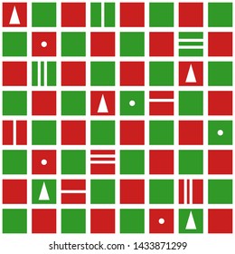 Seamless vector checkered pattern. Simple design for christmas wrapping, wallpaper, fabric, textile.