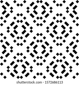 Seamless vector. Checks, blocks motif. Squares, dashes pattern. Rhombuses, rectangles ornament. Diamonds, strokes wallpaper. Geometric background. Web design, art illustration, abstract backdrop.