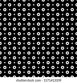 Seamless vector. Checks, circles motif. Rhombuses, rounds ornament. Web design illustration, abstract backdrop. Squares, shapes pattern. Geometric background. Diamonds, figures wallpaper