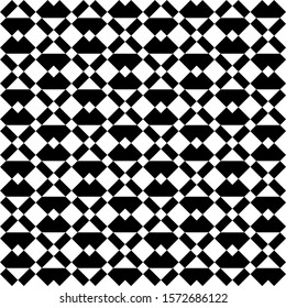 Seamless vector. Checks, triangles motif. Squares, polygons pattern. Diamonds, forms wallpaper. Geometric background. Web design illustration, abstract backdrop. Rhombuses, triangular shapes ornament.